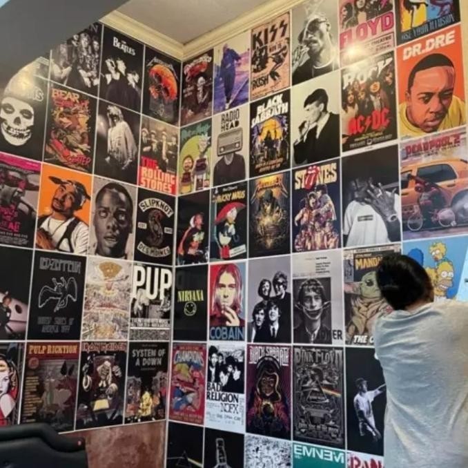 

Poster Aesthetic A3+ BAND Luar ,1set isi 50pcs