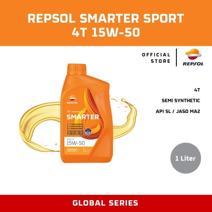 OLI MOTOR REPSOL SMARTER SPORT 4T 15W-50 PELUMAS MESIN TERBAIK - 1L