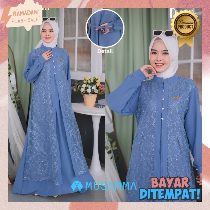 Baju Muslim Wanita Terbaru 2024 Games Dewasa Perempuan Longdress Maxidress Plus Kerudung Lengan Panj