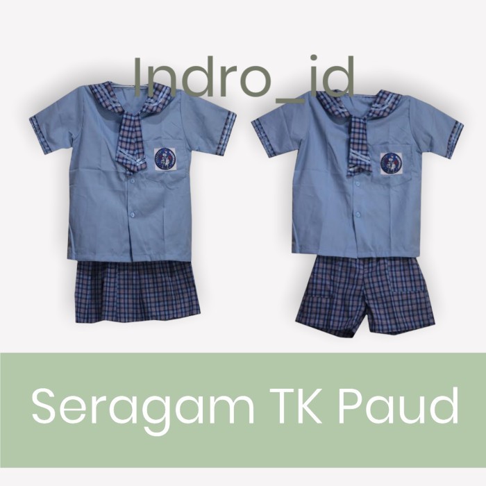 Promo Seragam Tk Paud Kotak-Kotak Biru