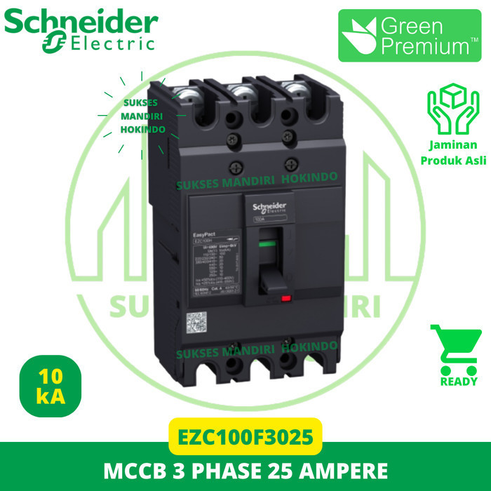 MCCB 3 PHASE 25 AMPERE 3P 25A ORIGINAL SNI SCHNEIDER EASYPACT EZC100F