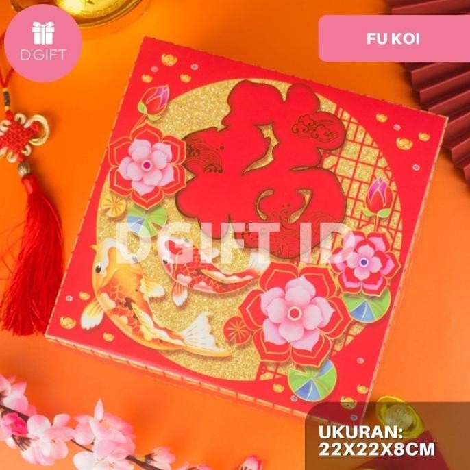 

PREMIUM Dus Kue Keranjang Kotak Kue Imlek Box Sincia CNY 22x22x8cm