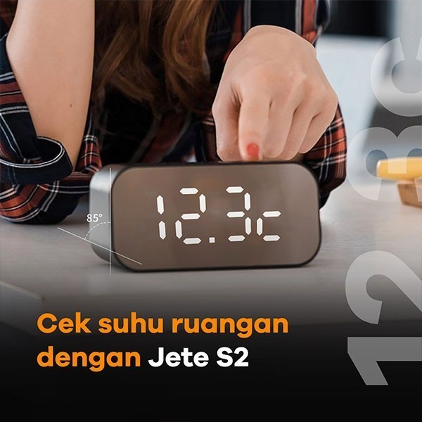 Jete S2 Speaker Bluetooth Portable Alarm & Clock Speaker Jam Jete