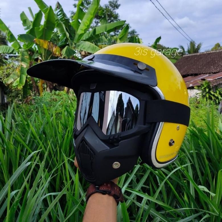New Helm Bogo Retro Masker Mask/Pet Full Leher Sni Bisa Cod