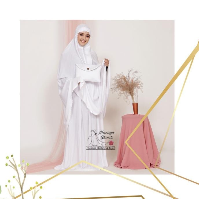 

Hampers Mukena Putih Renda Sajadah Al Quran Free Tasbih Dan Box Cantik