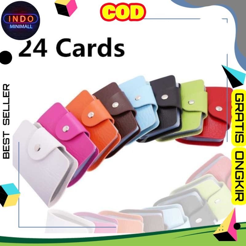 

Dompet Kartu Nama Model Kancing - Bahan Kulit Sintetis PU 24 Slot AD64