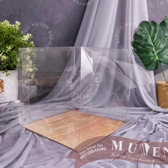 

siap kirim ! dus kue transparan / glass cake box mika 20 x 20 x 20 cm -