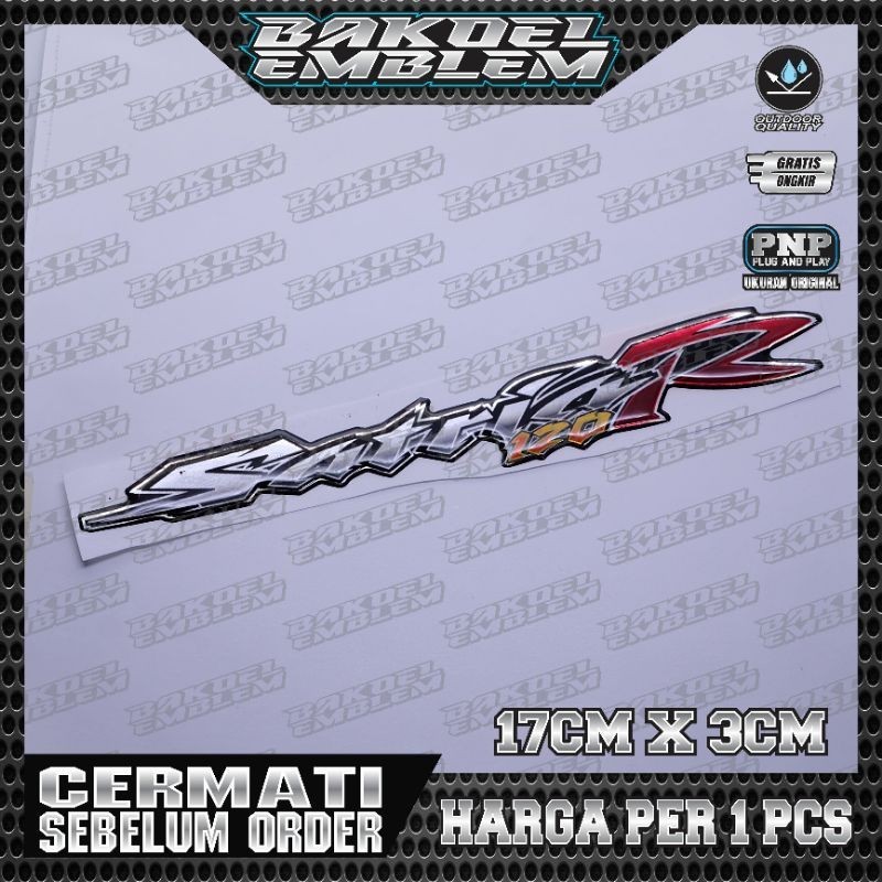 EMBLEM SATRIA 120 RU SILVER CHROME, EMBLEM SATRIA 2TAK, SUZUKI SATRIA