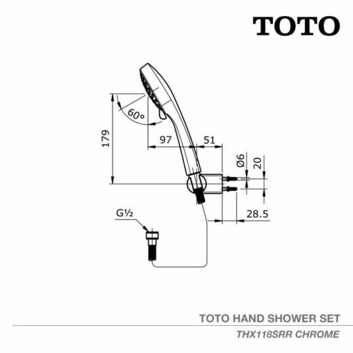 Toto Thx118Srr Hand Shower Set / Shower Mandi Thx118Srr
