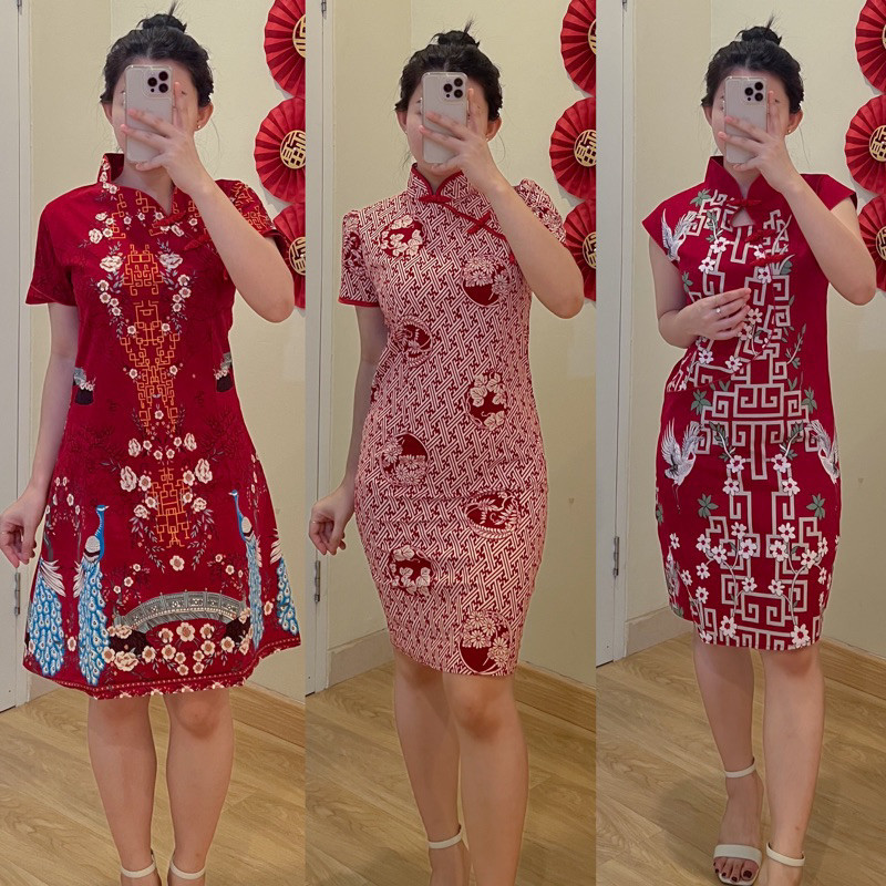 Dress Imlek 2024 Dris Imlek Terbaru 2024 Dress Chongsam Modern Gaun Sangjit Tiongkok Viral China Mur