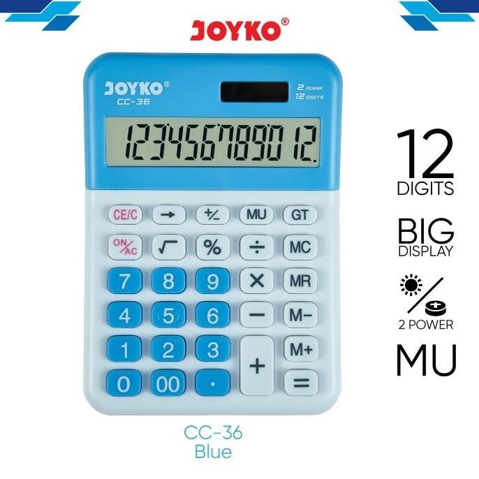 

Kekinian - Calculator / Kalkulator Joyko CC-36 / 12 Digits / Check Correct - Hijau !