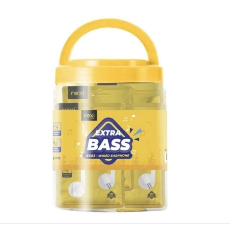 Rexi ES03 Headset Wired Bass, Earphone handsfree Es03 1Toples 20pcs