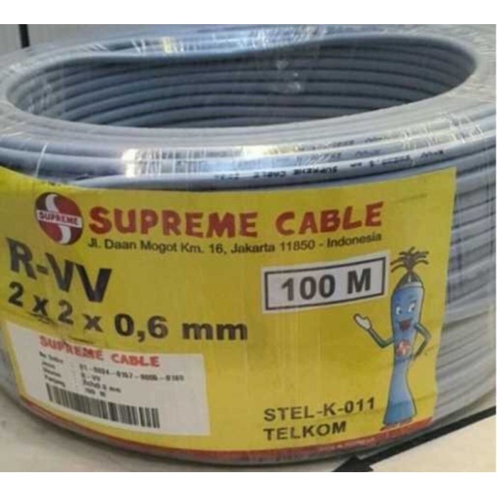 Kabel Telepon Supreme Itc 2 Pair 2X2X0,6Mm Eceran 1 Roll 100 Meter