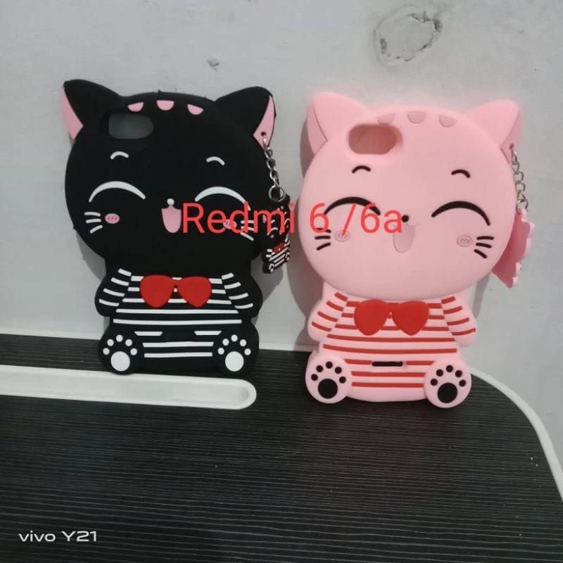 Case Xiaomi Redmi 6a 6 9a 9c Note9 5a 4a 3 Casing Softcase 3D Karakter Boneka Kucing Pelindung Handp