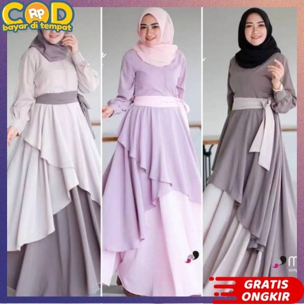 Dres Remaja Dewasa Dress Polos Long Korea Drees Cewek Maxy Bju Gmis Import Gamis Terbaru2024 Games I