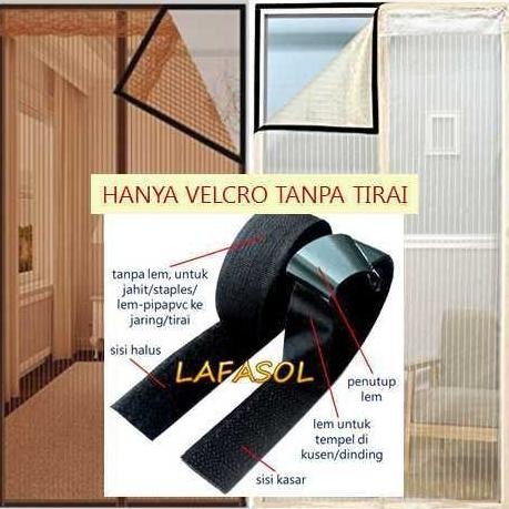 Velkro Tempel Untuk Tirai Magnet Anti Nyamuk Kawat Kasa Jaring Pintu