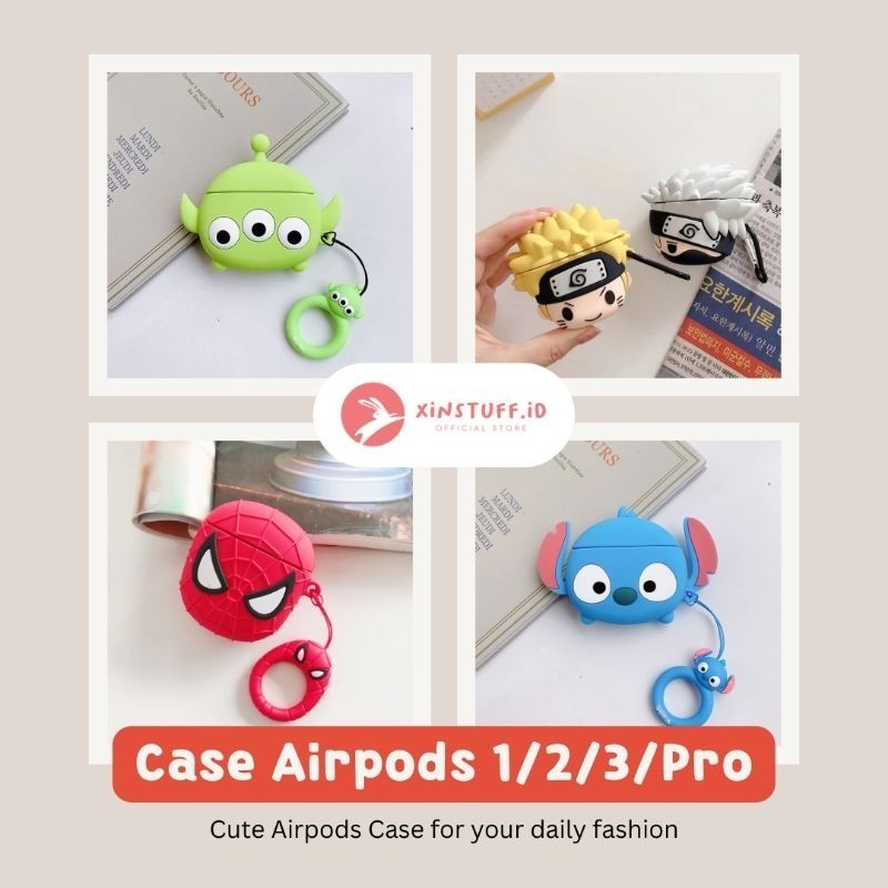 Case Airpods 1/2/3/Pro Lucu Karakter Character Case untuk airpods 1 / airpods 2 / airpods 3/ airpods