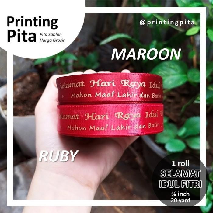 

Pita Satin Lebaran Idul Fitri 3/4 Inch 1 Roll @ 20 Yard | Pita Sablon 090