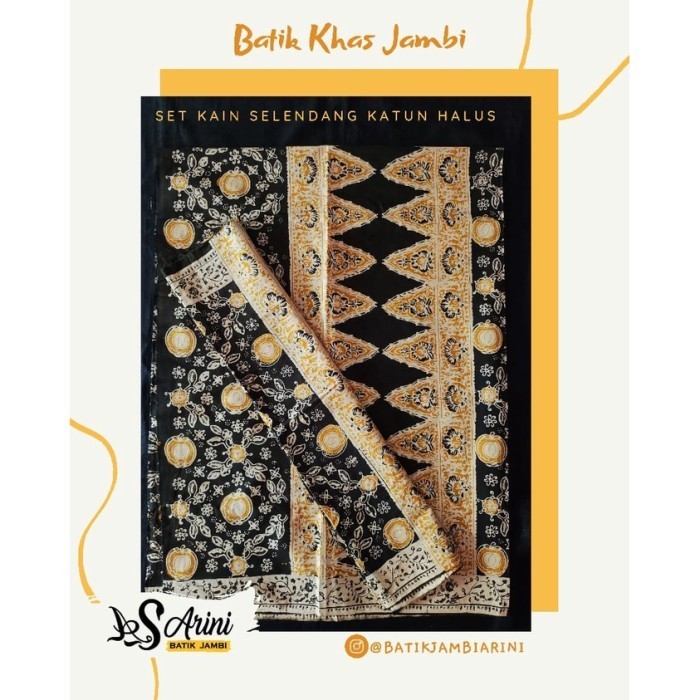 Naenggo [Arbatik] Batik Jambi - Set Kain Sarung Selendang Katun Halus