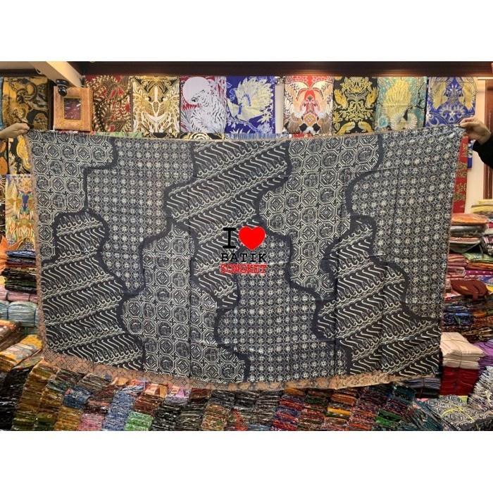 Naenggo Viscos Puloan 3 Dimensi Motif 15 Viscose Viskos Kain Batik Biru Krem