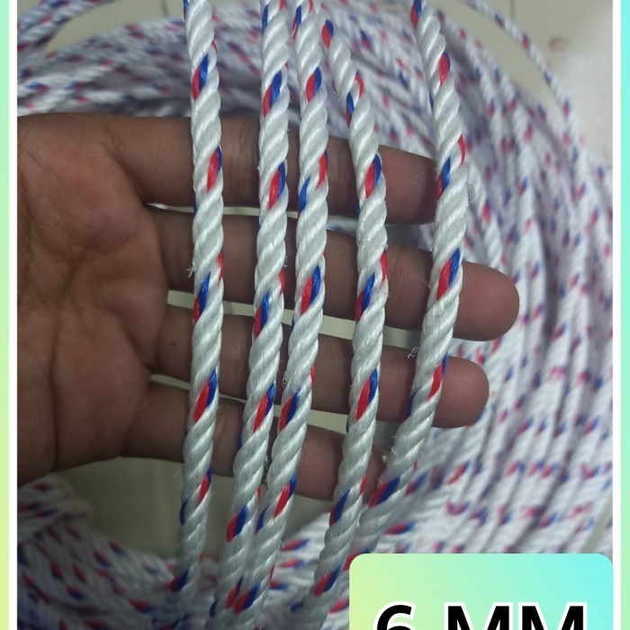 Tali Tambang Plastik 6 Mm Roll / Tali Tambang Ppd 6Mm / Tali Serbaguna