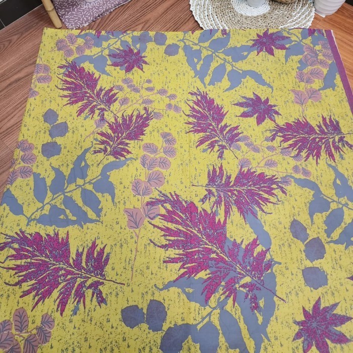 Naenggo Termurah Kain Batik Solo Ecoprint Daun Kuning C15