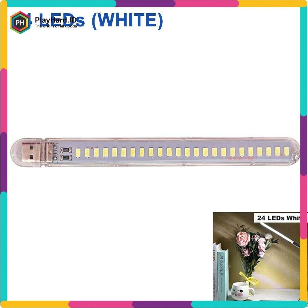 Lampu Baca Mini LED USB Strip Portable Cool White 12W 5V - Putih
