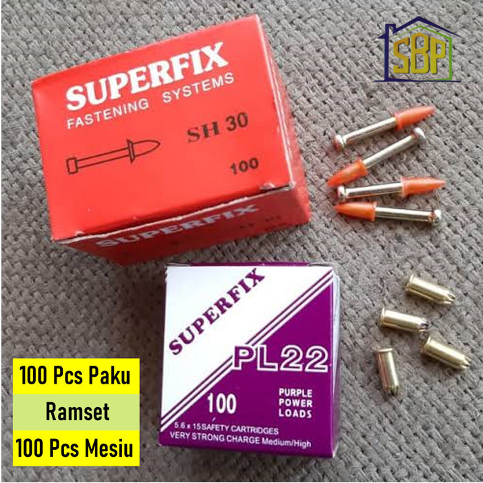 PAKU RAMSET MESIU MERK SUPERFIX PANJANG 3 CM TANPA ANGLE CLIP ISI 100