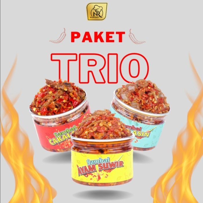 

Paket Trio Sambal Noribet Cakalang - Cumi Asin - Ayam Suwir