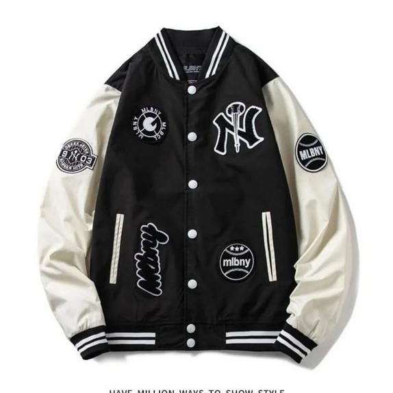 MLB Ny Jaket Baseball Varsity Unisex Pria/Wanita