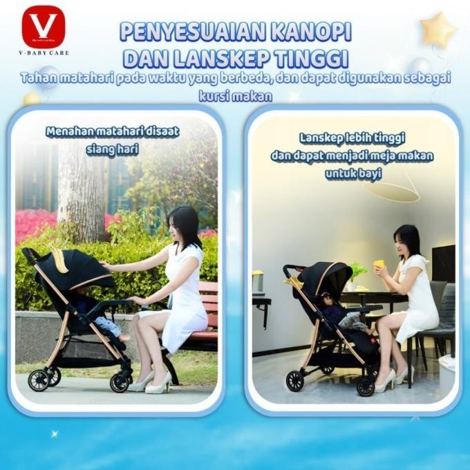 Lcy V-Babycare Kereta Dorong Bayi/Stroller Bayi Dua Arah/Stroller Bayi Aditpernanda12