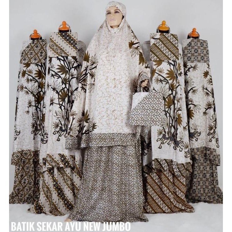 NEW TERBARU P K4 GROSIR MUKENA DEWASA BATIK SEKAR AYU JUMBO - JOGJA SAJADAH A BF PACKING BAGUS