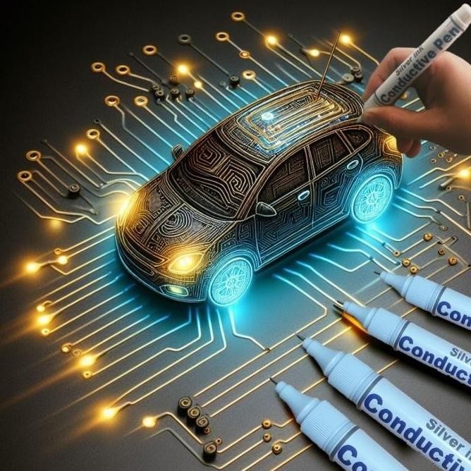 

[New Ori] Silver Conductive Pen / Iron Pen ,Penyambung Jalur Pcb