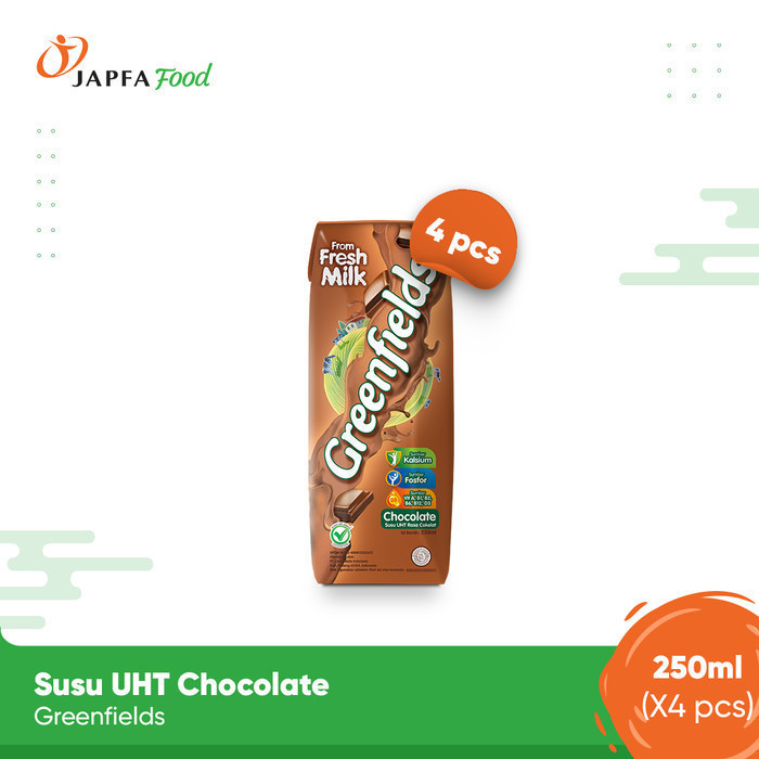 

Greenfields Susu UHT Chocolate 250 ml - Isi 4 pcs - 100% Fresh Milk dari Greenfields Farm