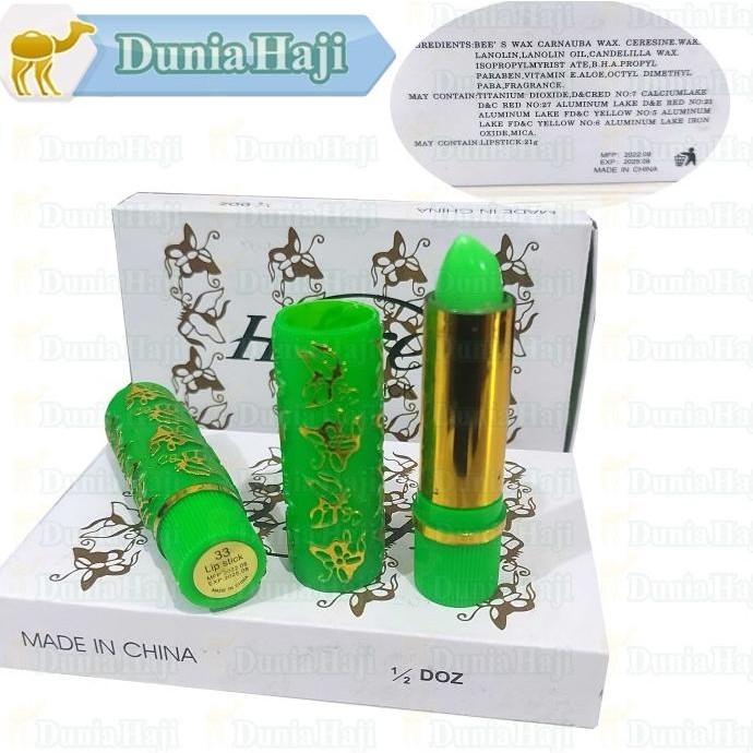<<<<<] Lipstik Arab Hare Hijau Per 6Pcs 1pack Warna Hijau 100% Original