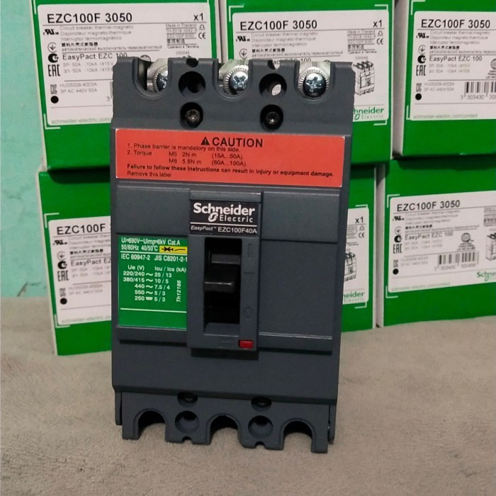 NEW mccb breker EZC100F 3P 10kA Schneider 15A.20A.25A.30A.40A.50A s/d 100A