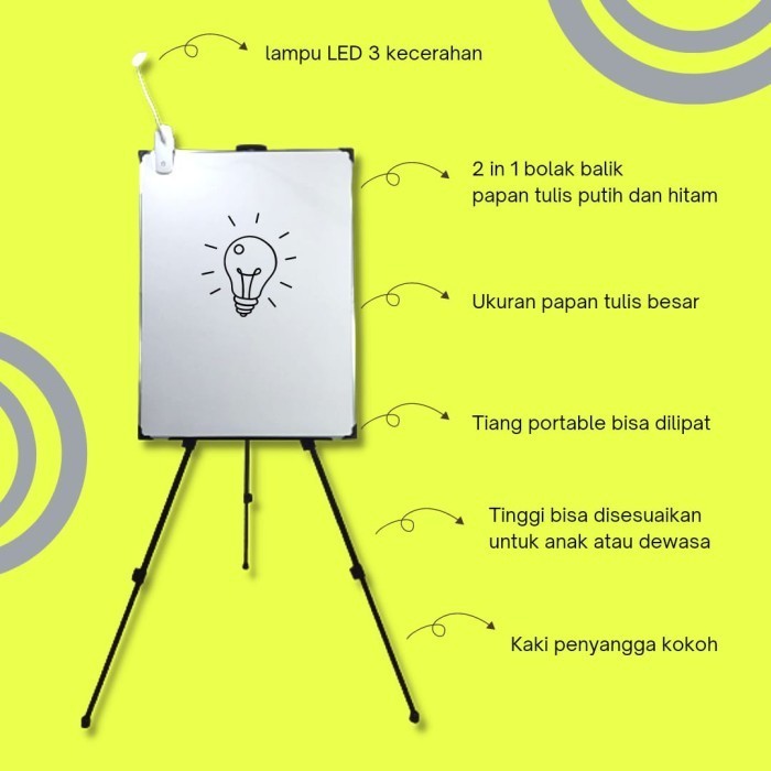 

Smart Standing Whiteboard Kids Papan Tulis Berdiri Anak Led Light Lamp