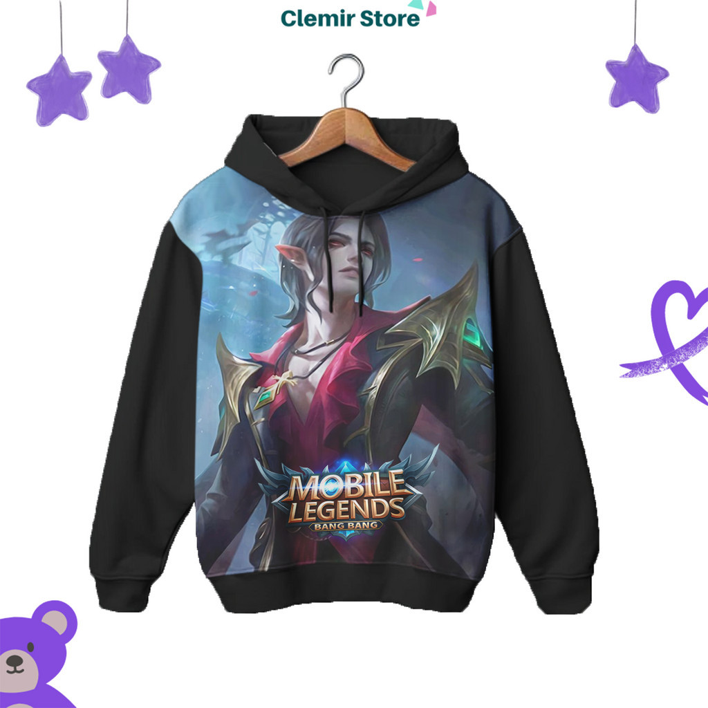 Hoodie Printing 3D Anak Mobile Legend Ml Fullprint Karakter Mage Cecilion Untuk Usia 1-12 Tahun Unis