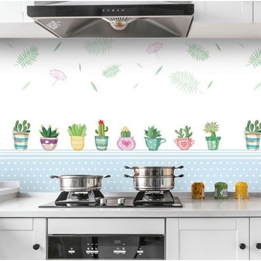 Setiker Stiker Gambar Walpeper Dekorasi Penghias Dinding Dapur Rumah