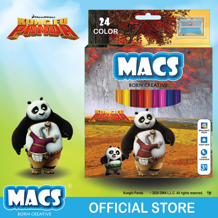 

Berkualitas Pensil Warna Macs Kungfu Panda 24 Warna Color Pencil Trendi