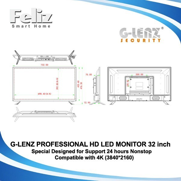 Glenz Led Monitor 32 Inch 4K Monitor Led 32 Inch - Garansi Resmi Termurah
