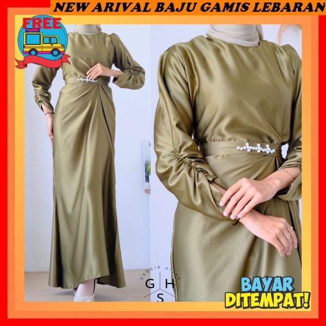 Baju Wanita Jumbo Lengan Panjang Lebaran Remaja Mewah 130Ld Xxl 4Xl Bahan Adem Pakaian Wanitaa Kekin