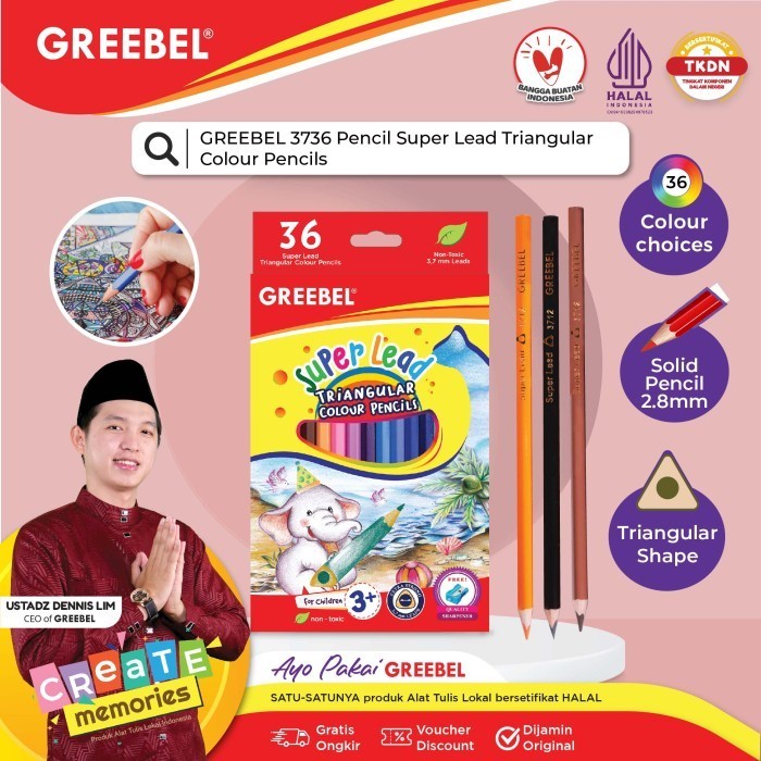 

Update Greebel Pensil Warna 3736 Super Lead Isi 36 Colouring Color Pencil Bergaransi