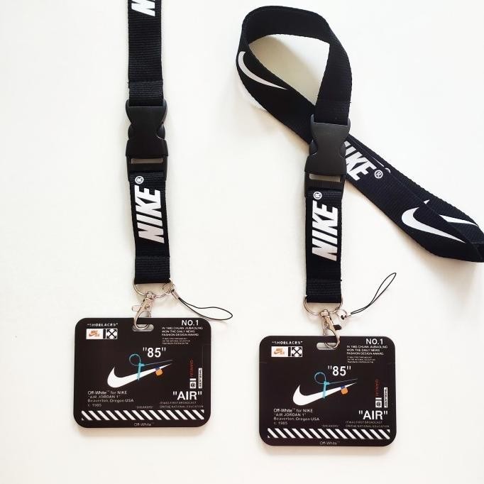 

New Sale Id Card Holder Name Tag Lanyard / Kalung Kartu Black Aj Hitam Stok Terbatas