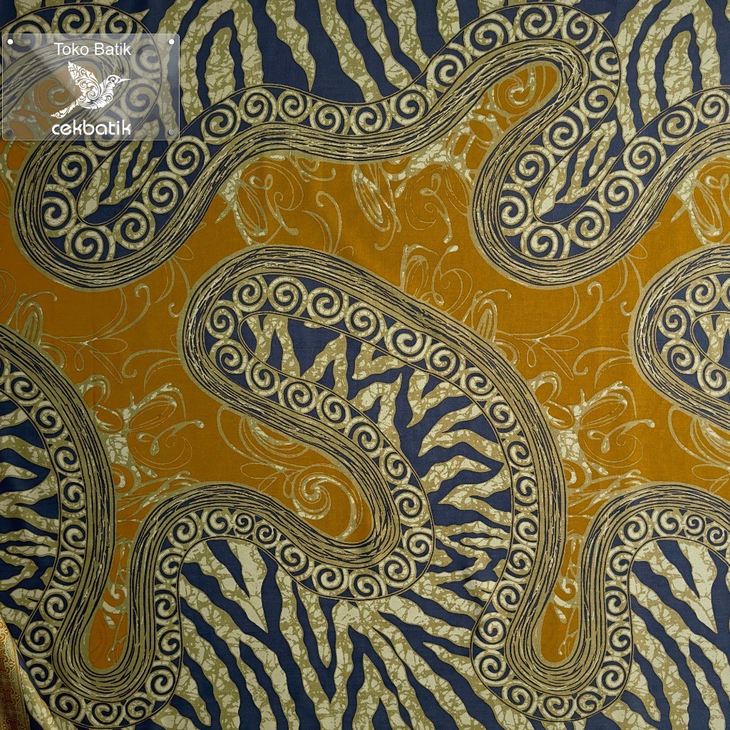 kain batik - Kualitas Ekspor Motif Batik Zebra Gading (Kuning Mustard)