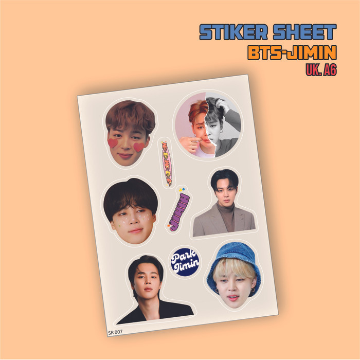 

Buruan serbu] BTS-JIMIN Stiker Deco Transparan Sticker Sheet A6 Waterproof Kiss Cut