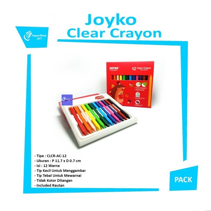 

Terlaris Joyko Clear Crayon Clcr-Ac-12 Pack Hemat