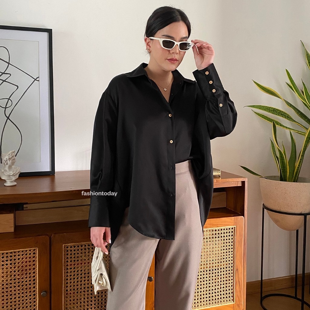 [THE NEW BEST SELLER] Jema Shirt Silk ( Atasan Premium FASHIONTODAY )