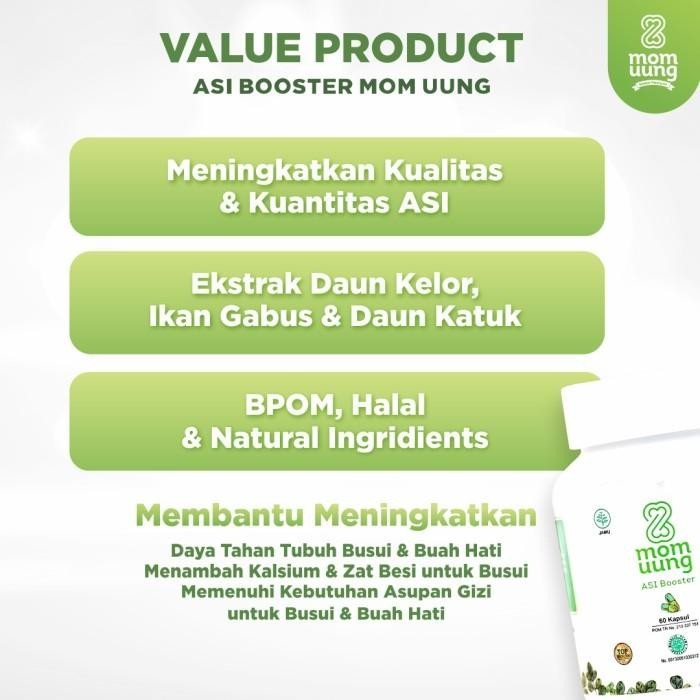 Asi Booster Mom Uung Bpom Halal Herbal Kelorcap Kelor Bogor 60 Kapsul