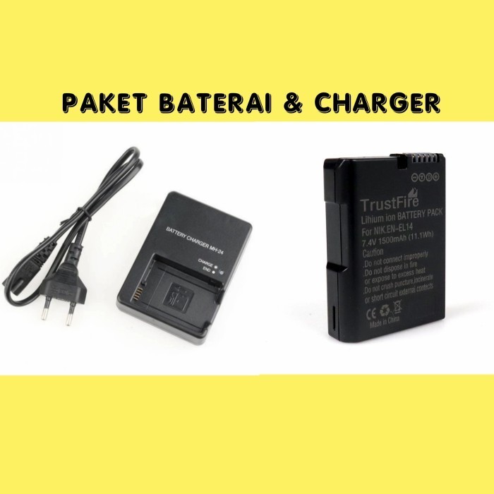 Terlaris Paket Baterai & Charger Nikon D3100 D3200 D3300 D3400 - Batre Casan Promo Terbaru